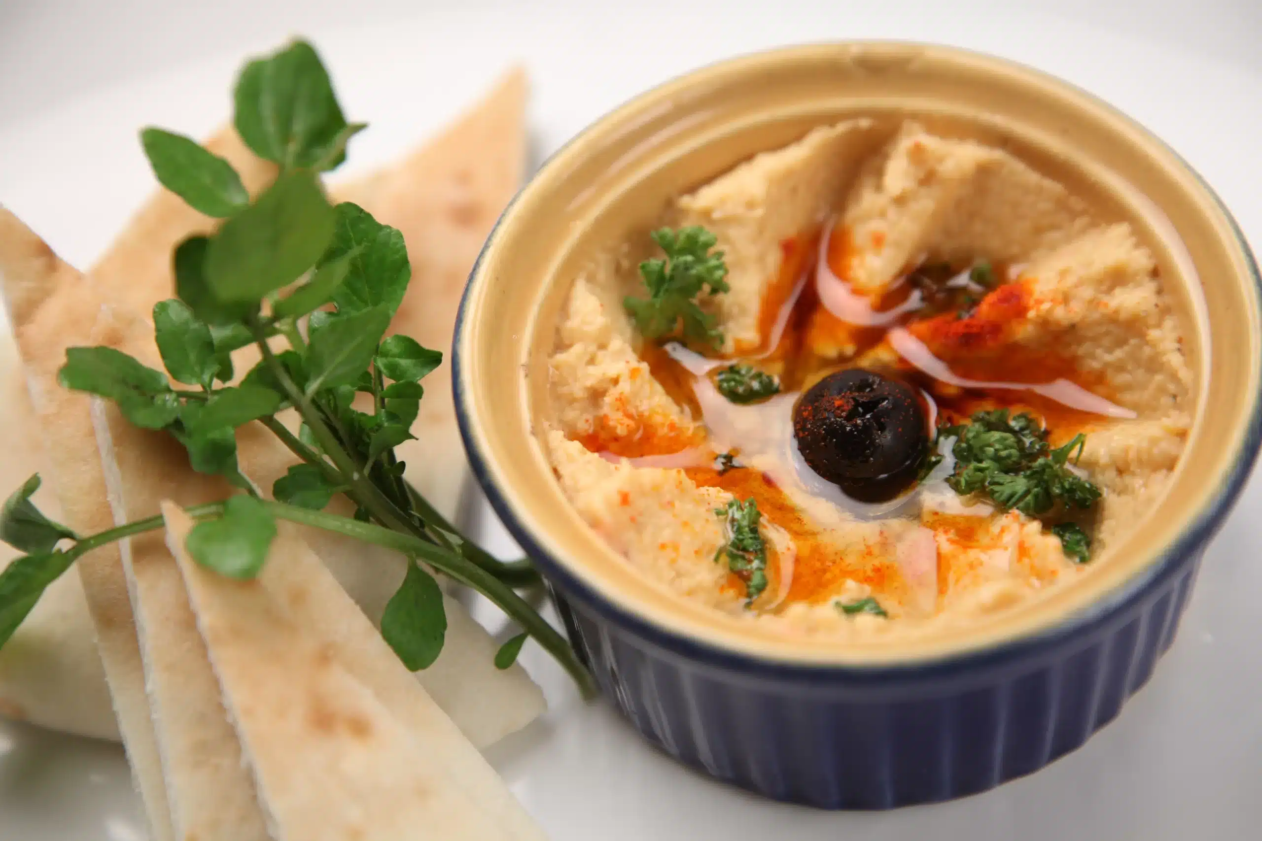 hummus in an immersion blender